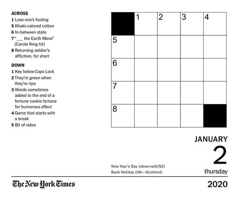 The answer to the 55 crossword crossword clue is MINI (4 letters) The clue and answer (s) above was last seen in the NYT Mini. . 5x5 crossword nyt